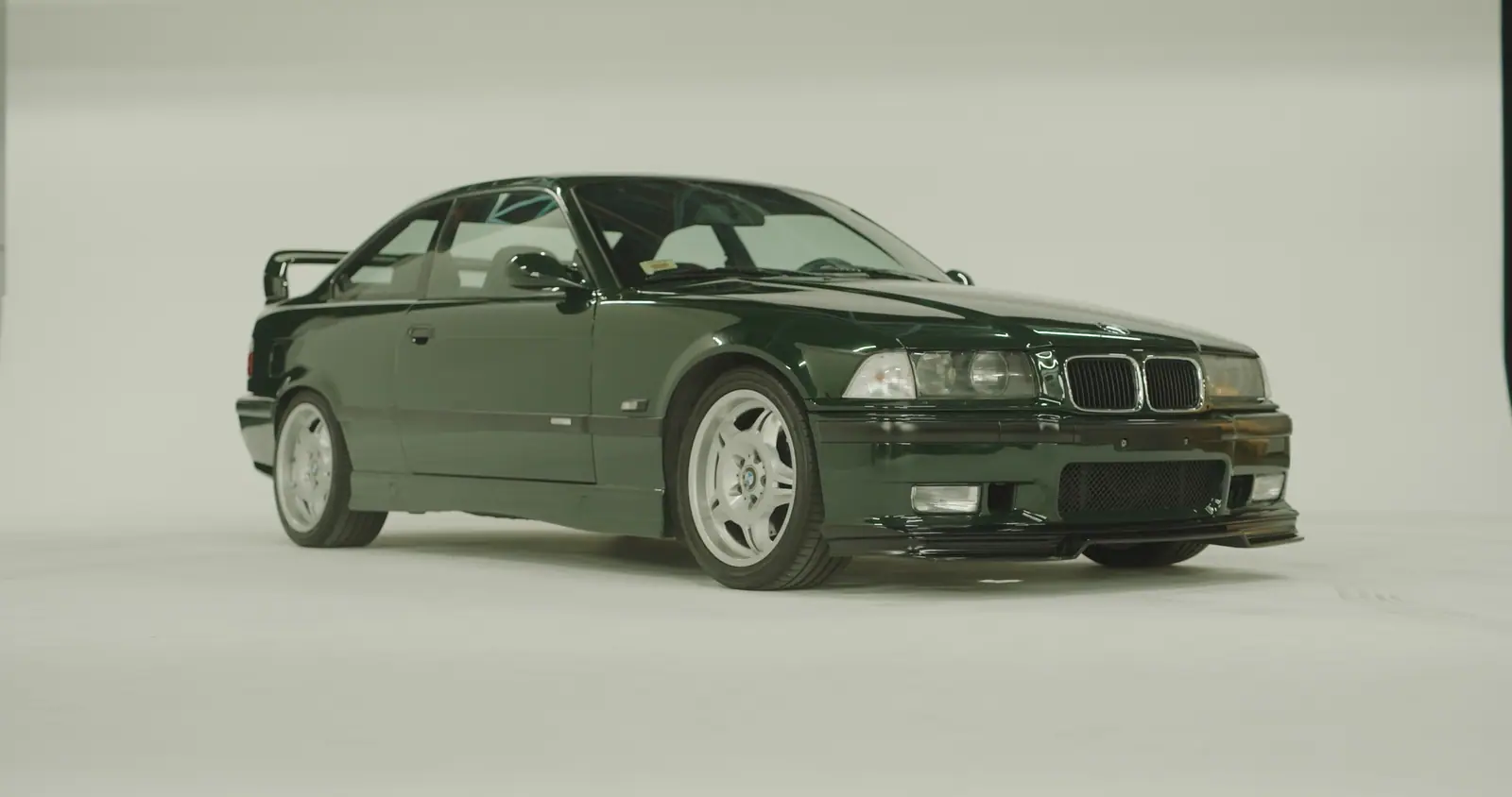 The M3 in a white studio, front three-quarter