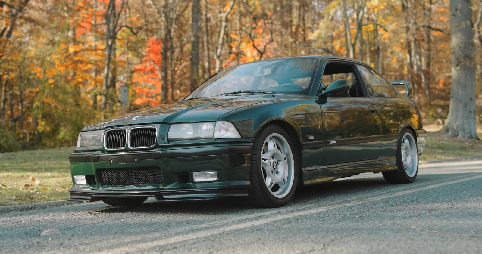 The M3 on the park road, front three-quarter