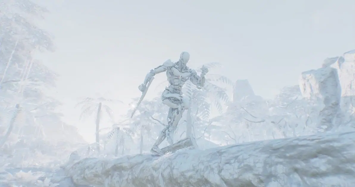 The same scene, rendered in white