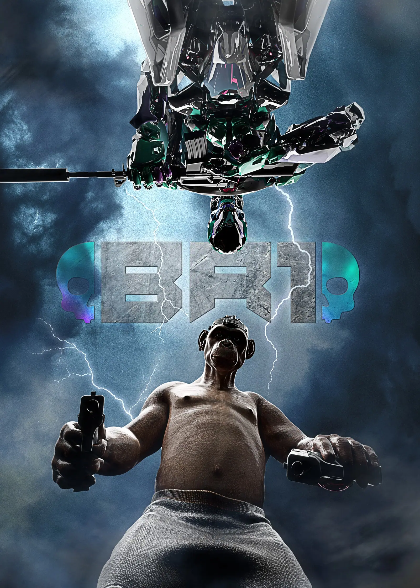 Cover concept: a droid above, an ape below