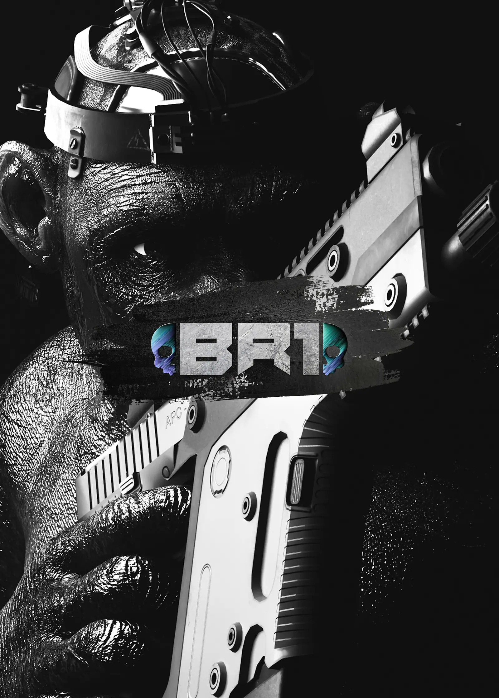 Cover concept: an ape and his gun