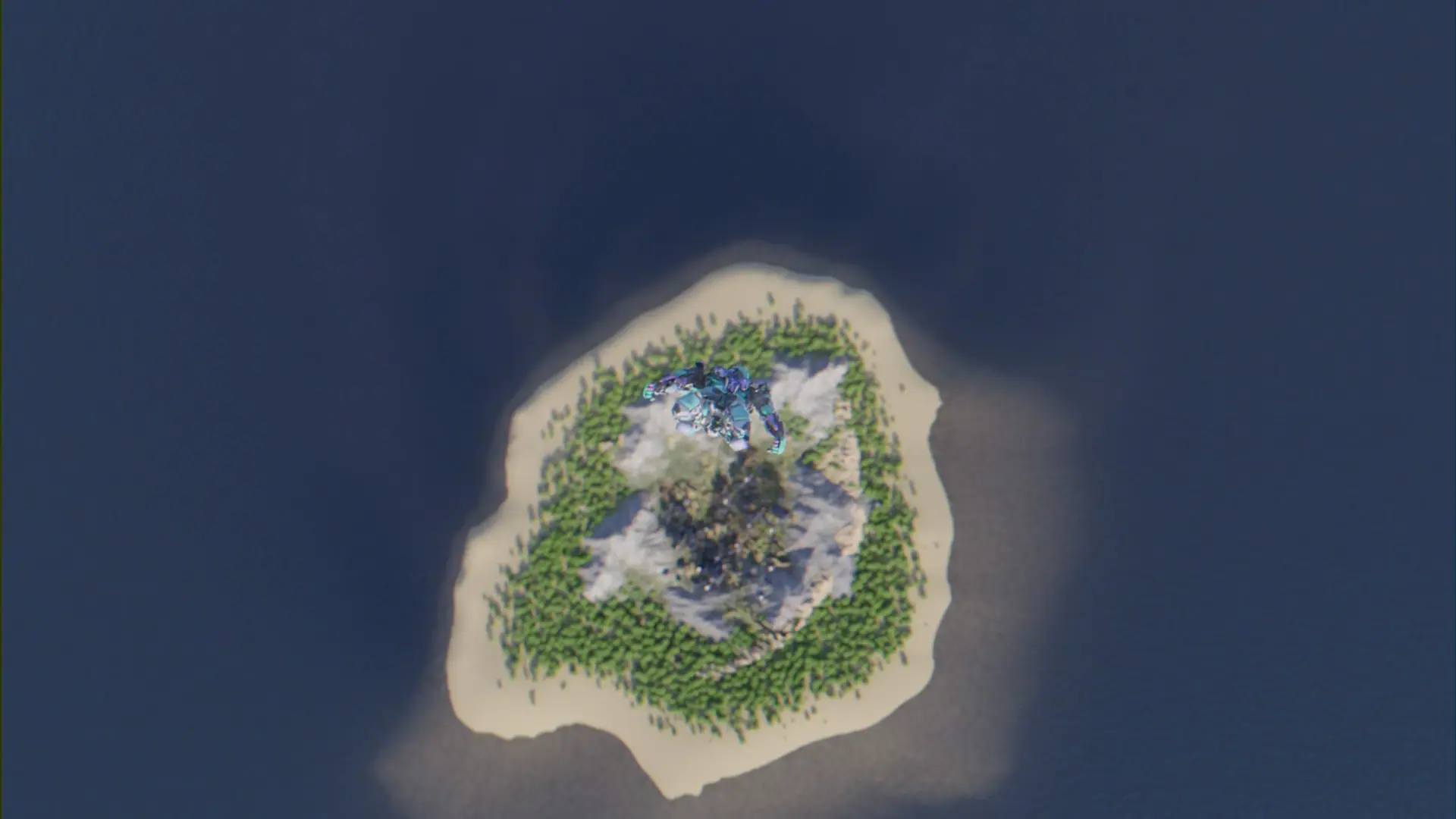The island, from high above