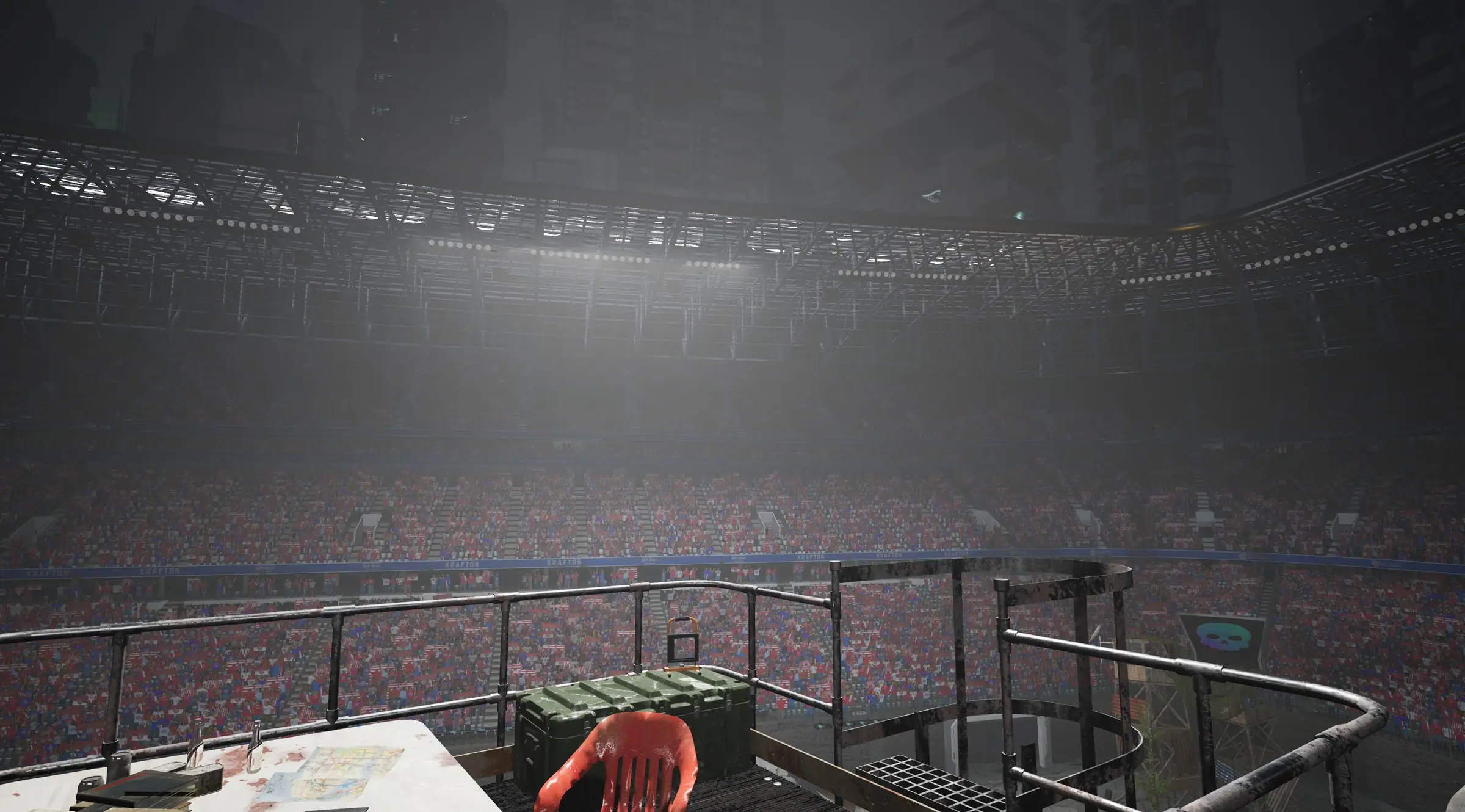 The stands, from the arena floor