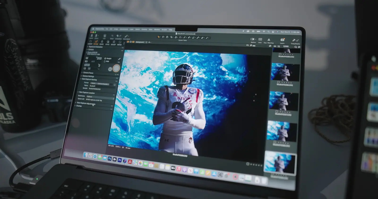 Navy football frames coming together in the edit