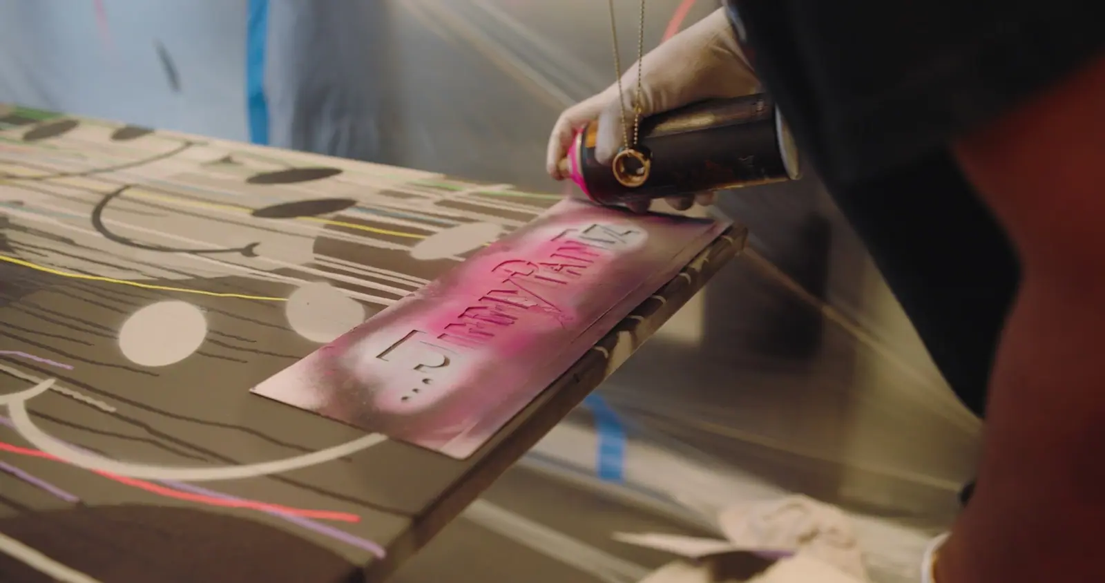 Spray through Jimmy Paintz's signature stencil