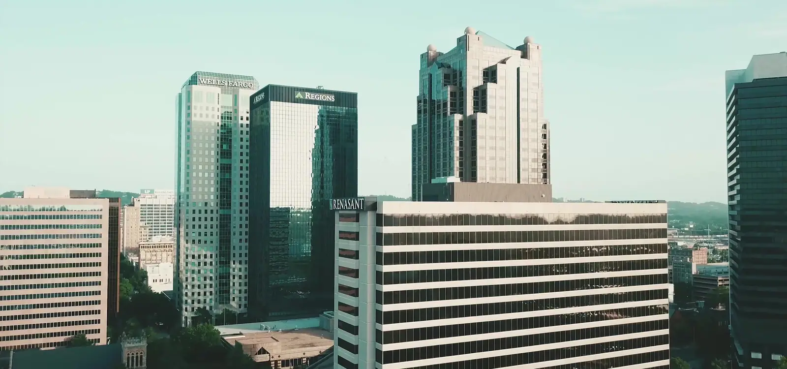 Downtown Birmingham from the air